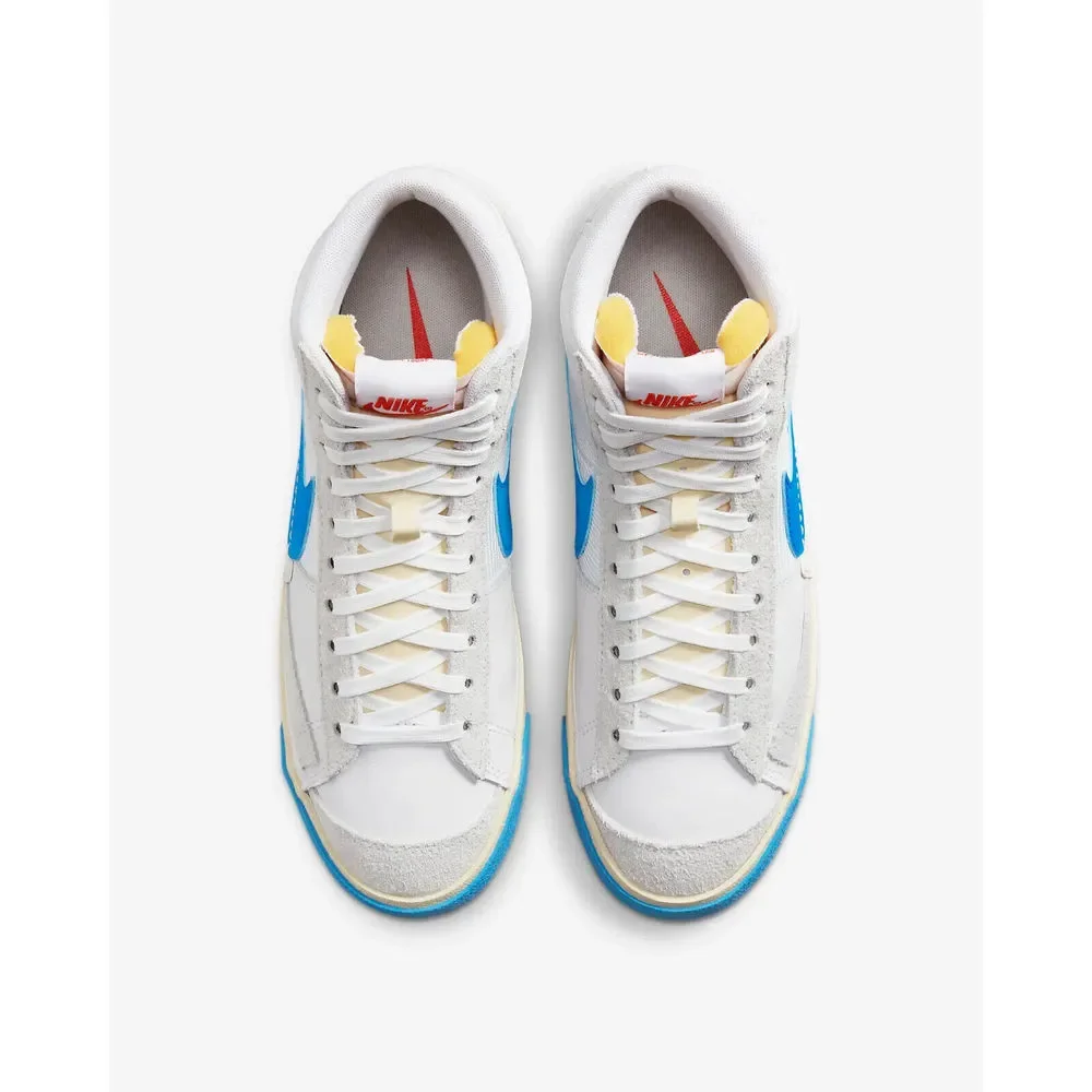 Nike Blazer Mid Pro Club DQ7673-102 Men's White/Beach/Blue Sneaker Shoes C642 - Picture 5 of 11